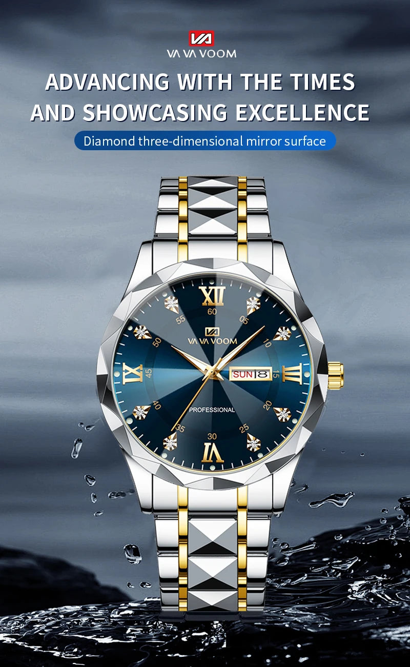 Men Watch Water Diamond Luxury Night