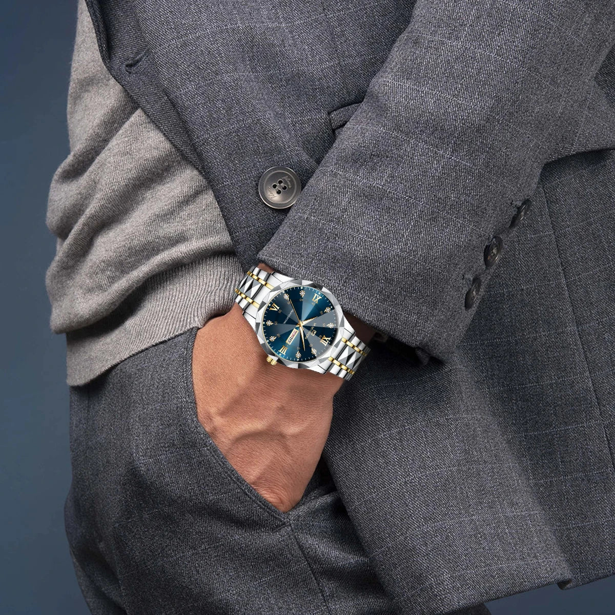 Men Watch Water Diamond Luxury Night
