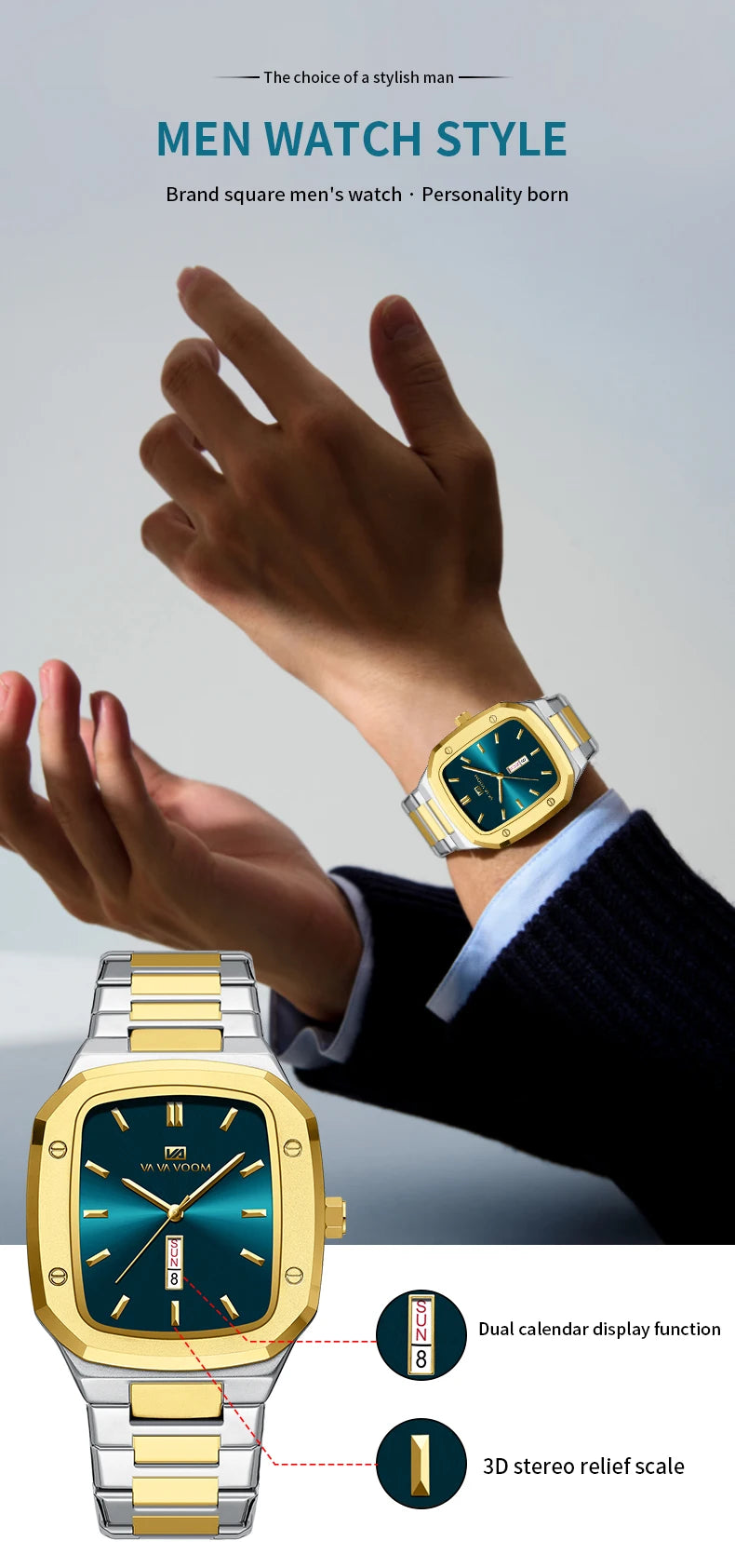 Men Watch Gold 3Bar