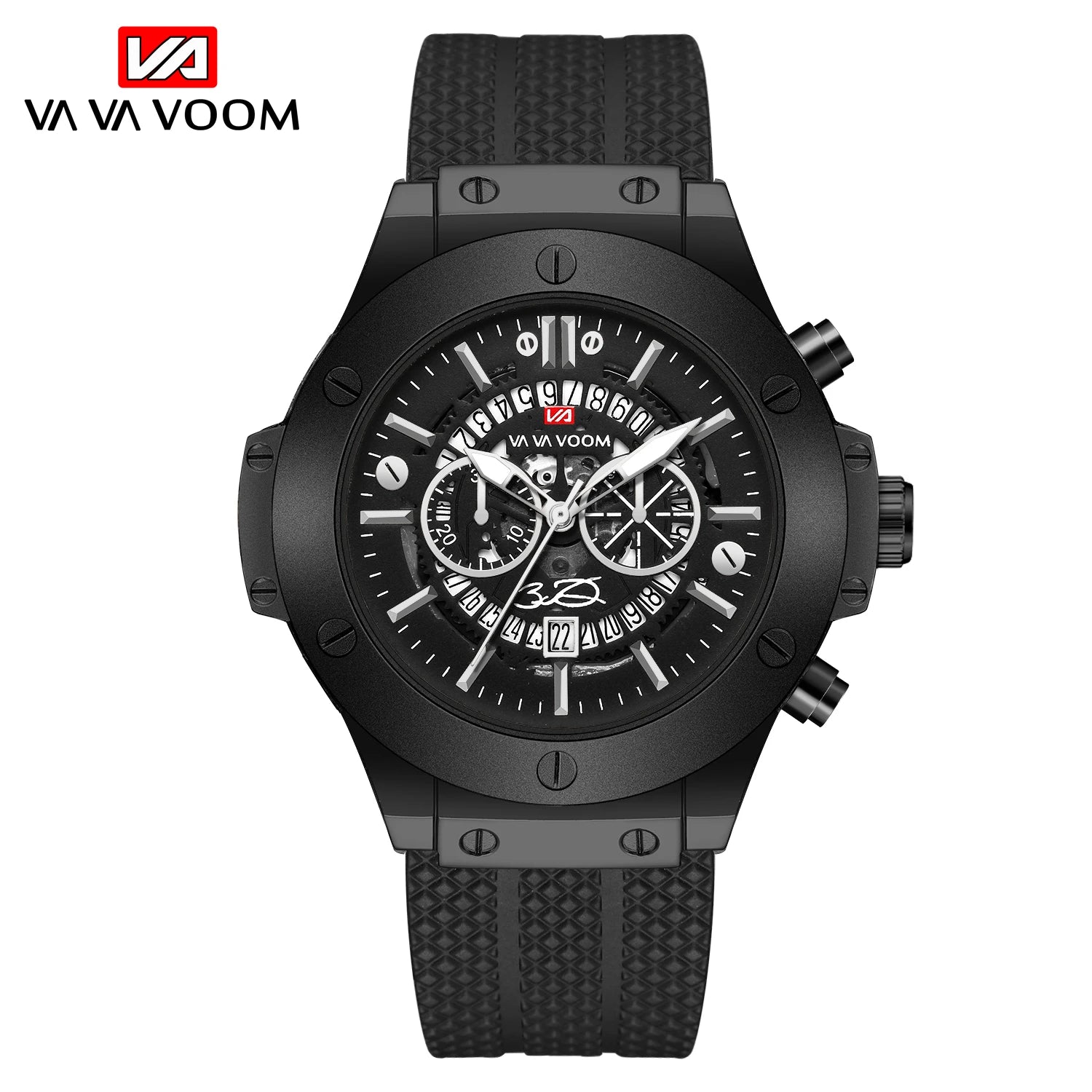 Black Silicone Men Hand Sports Watch