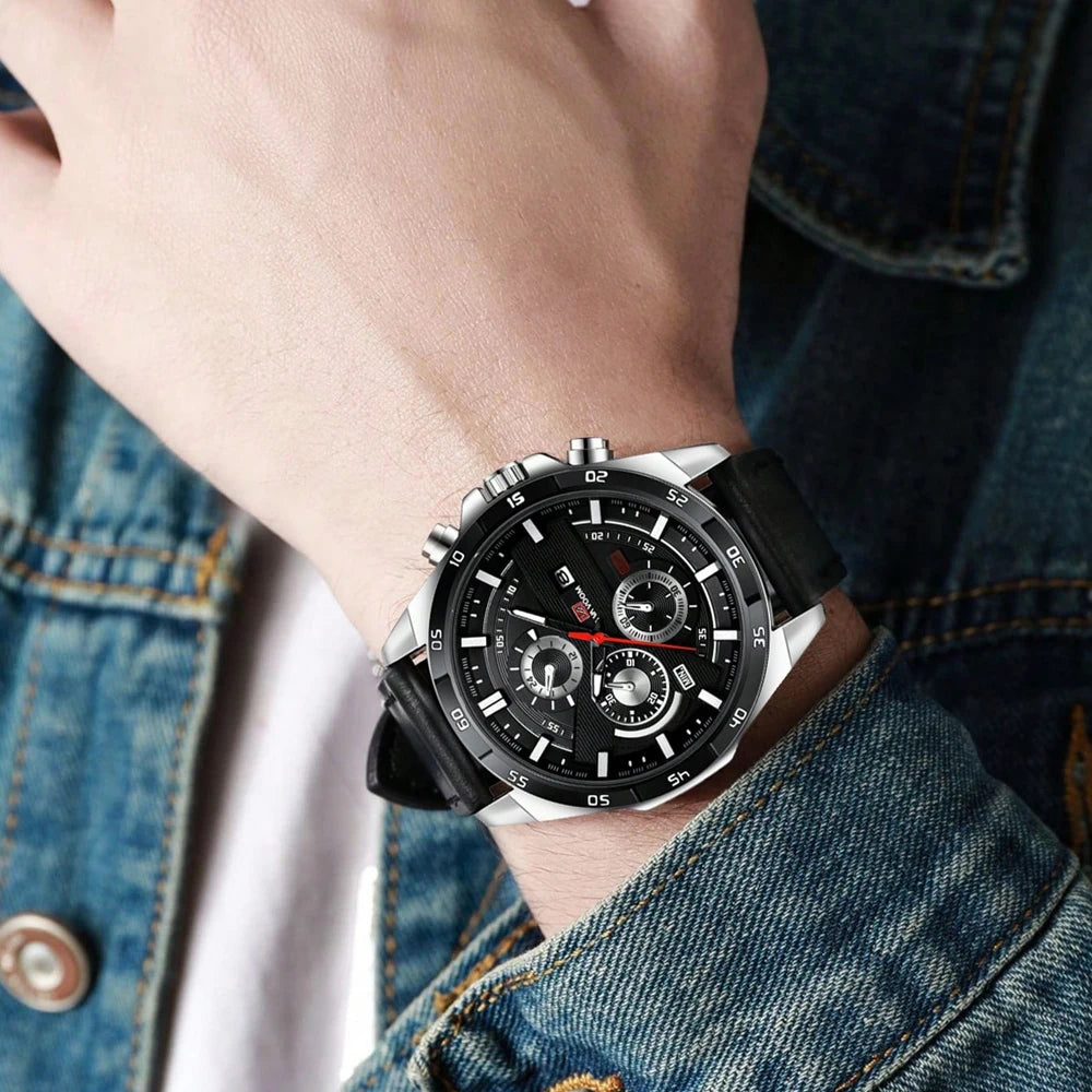 Black Leather Watch