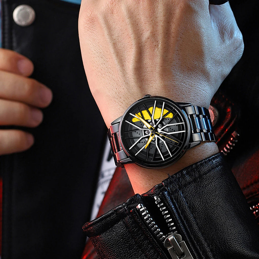 Men's Watch Rotating Dial Car Clock