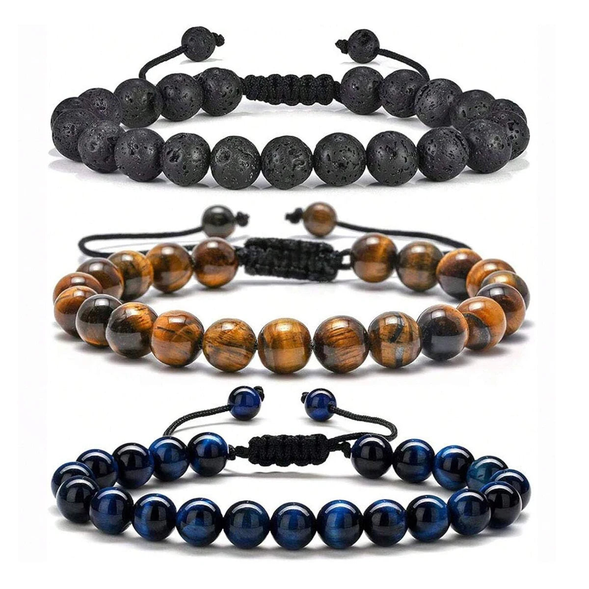 3 Style Tiger Eyes Bracelet Men's