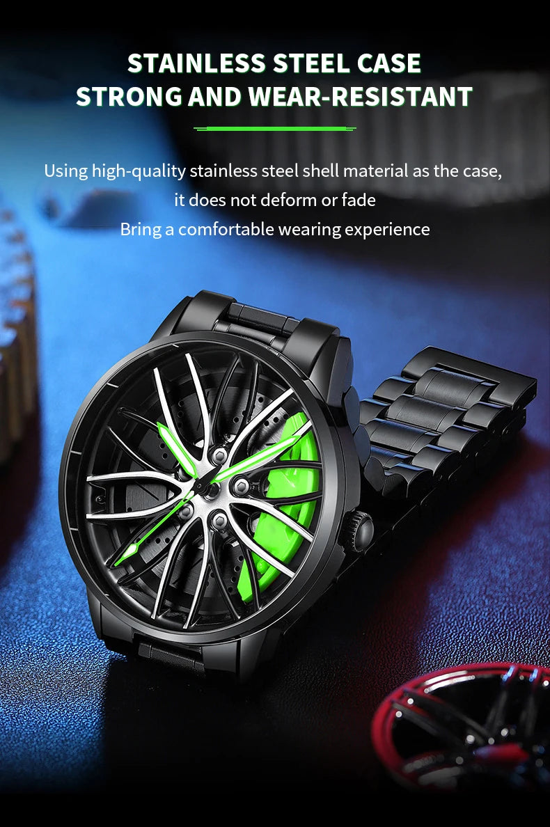 Men's Watch Rotating Dial Car Clock