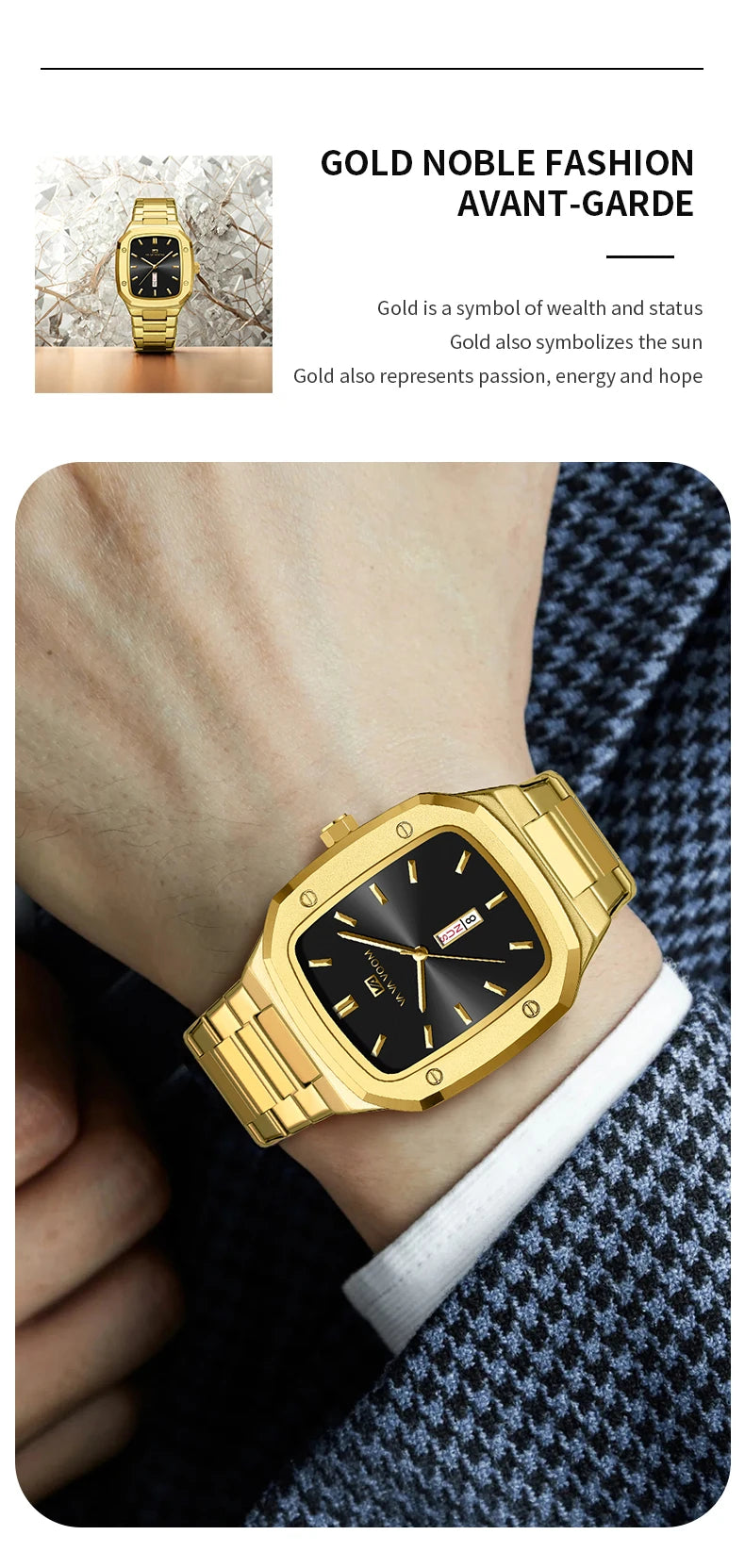 Men Watch Gold 3Bar