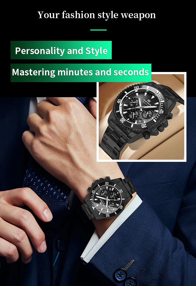 Multifunctional Men Quartz Watch Luxury Water Night