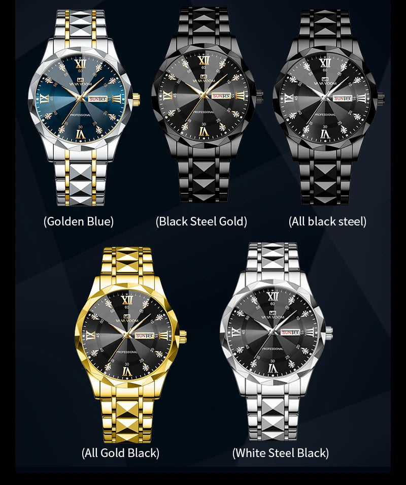 Men Watch Water Diamond Luxury Night