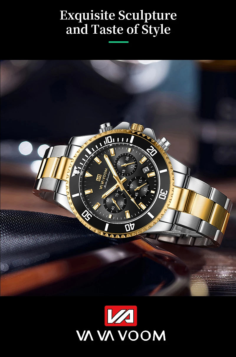 Multifunctional Men Quartz Watch Luxury Water Night