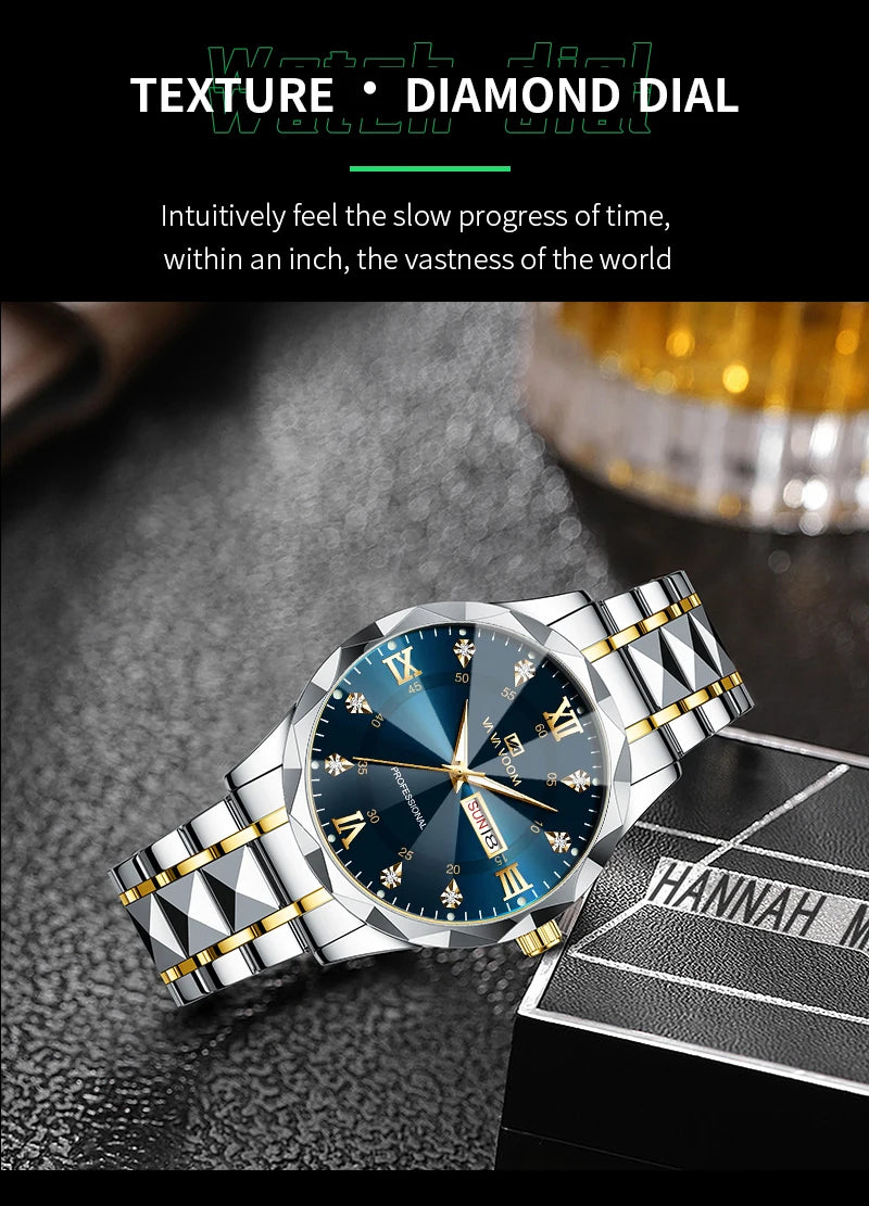 Men Watch Water Diamond Luxury Night