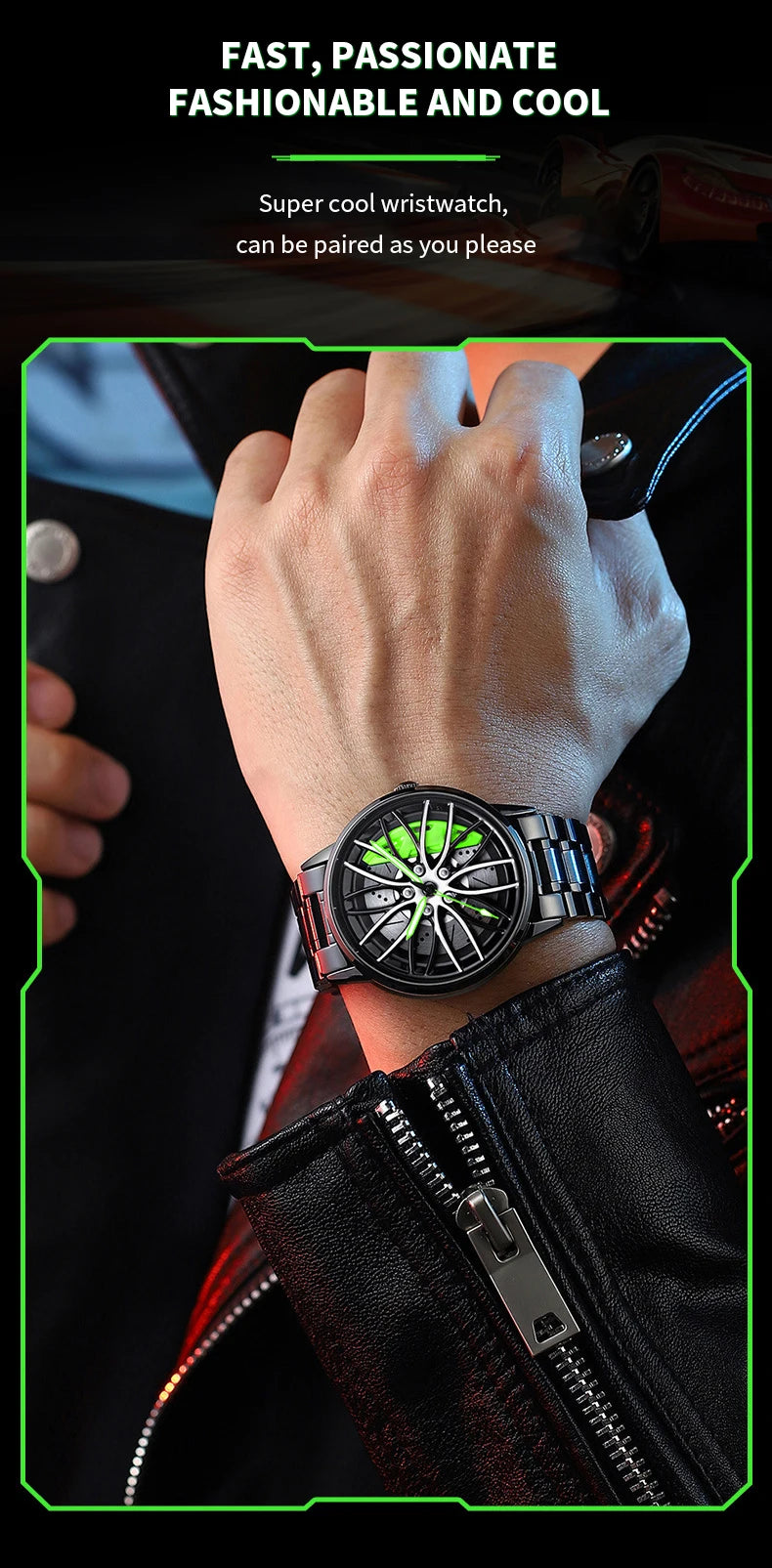 Men's Watch Rotating Dial Car Clock