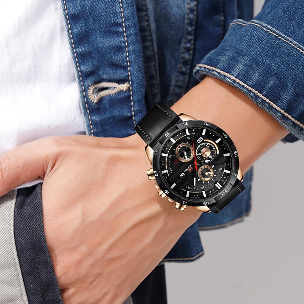 Black Leather Watch