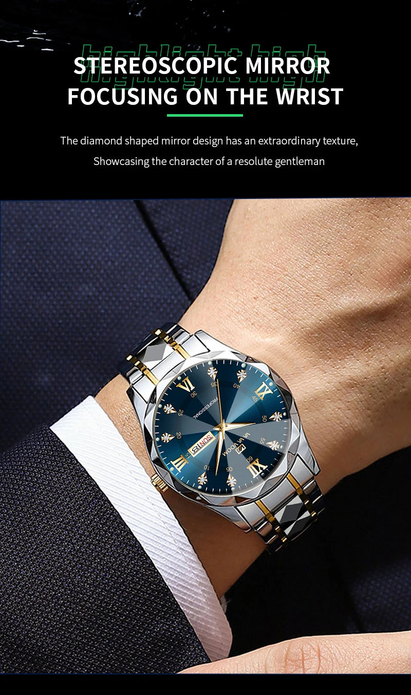 Men Watch Water Diamond Luxury Night