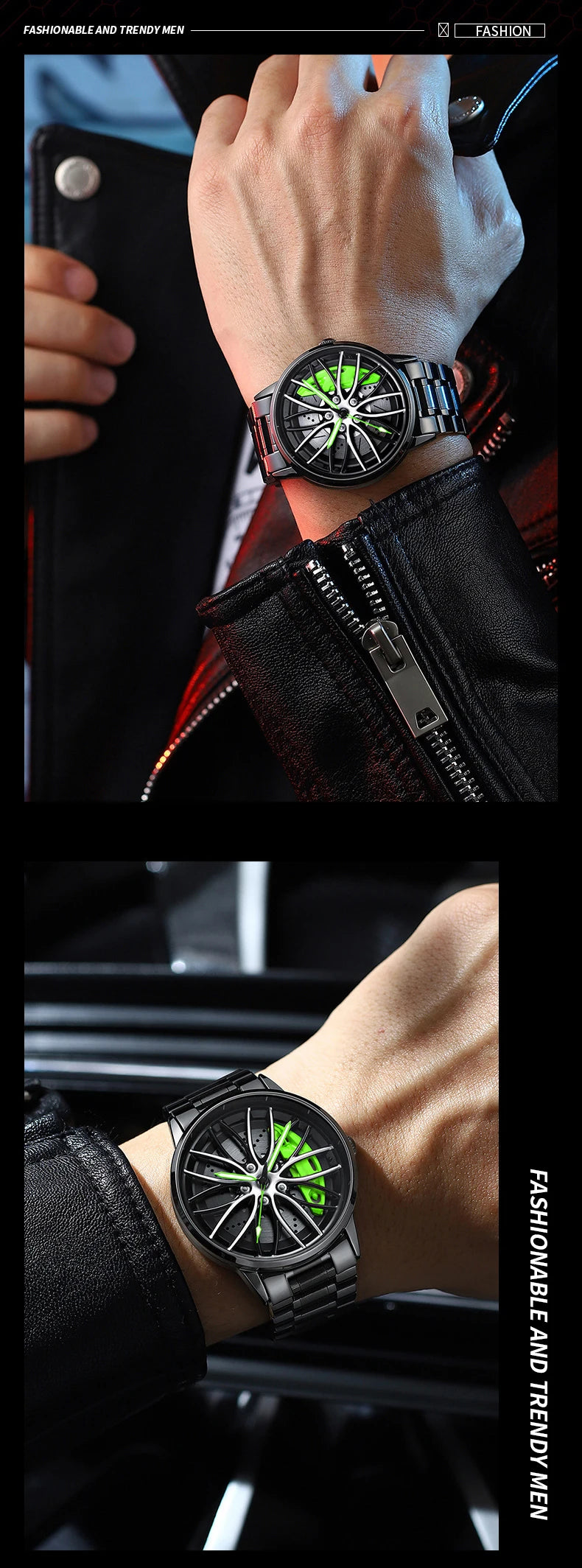 Men's Watch Rotating Dial Car Clock
