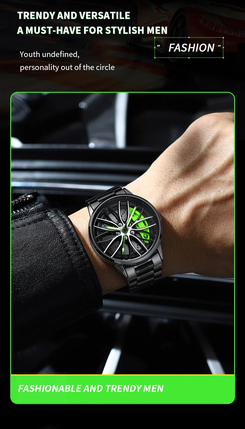 Men's Watch Rotating Dial Car Clock