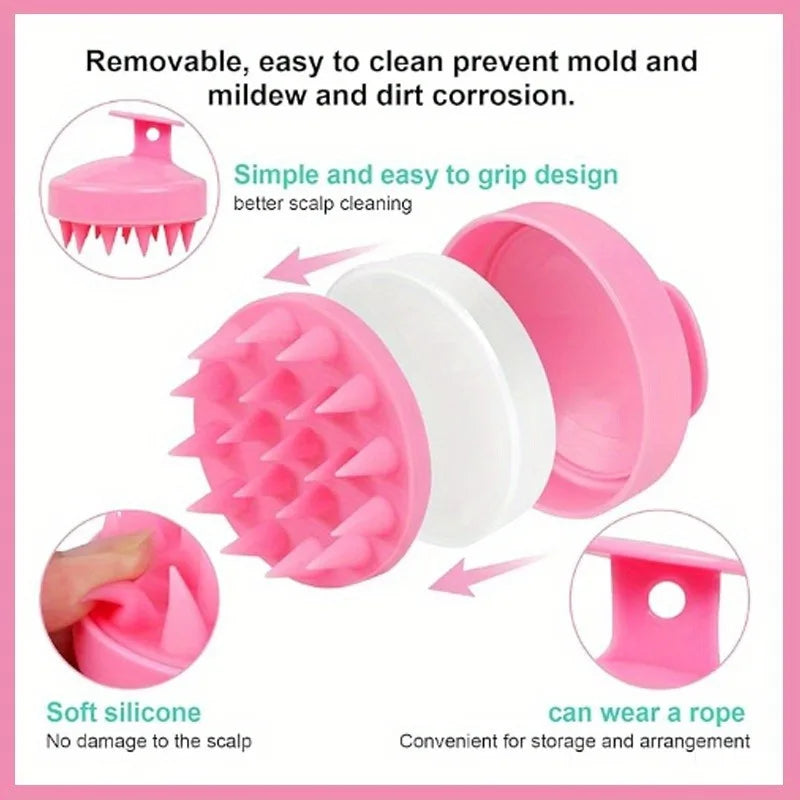 2-in-1 Silicone Scalp Massager & Shampoo Brush