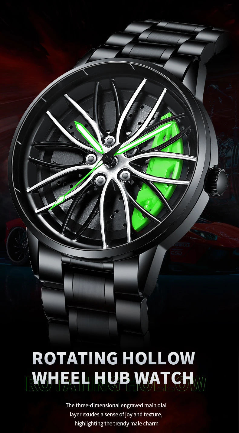 Men's Watch Rotating Dial Car Clock