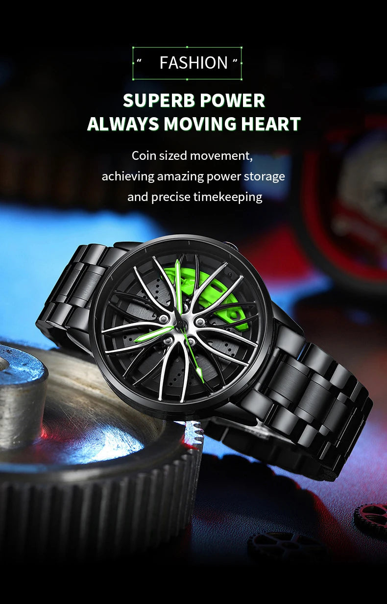 Men's Watch Rotating Dial Car Clock