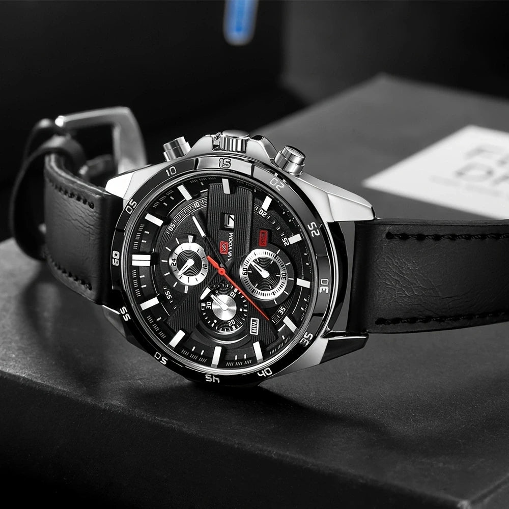 Black Leather Watch