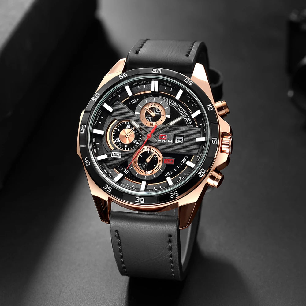 Black Leather Watch
