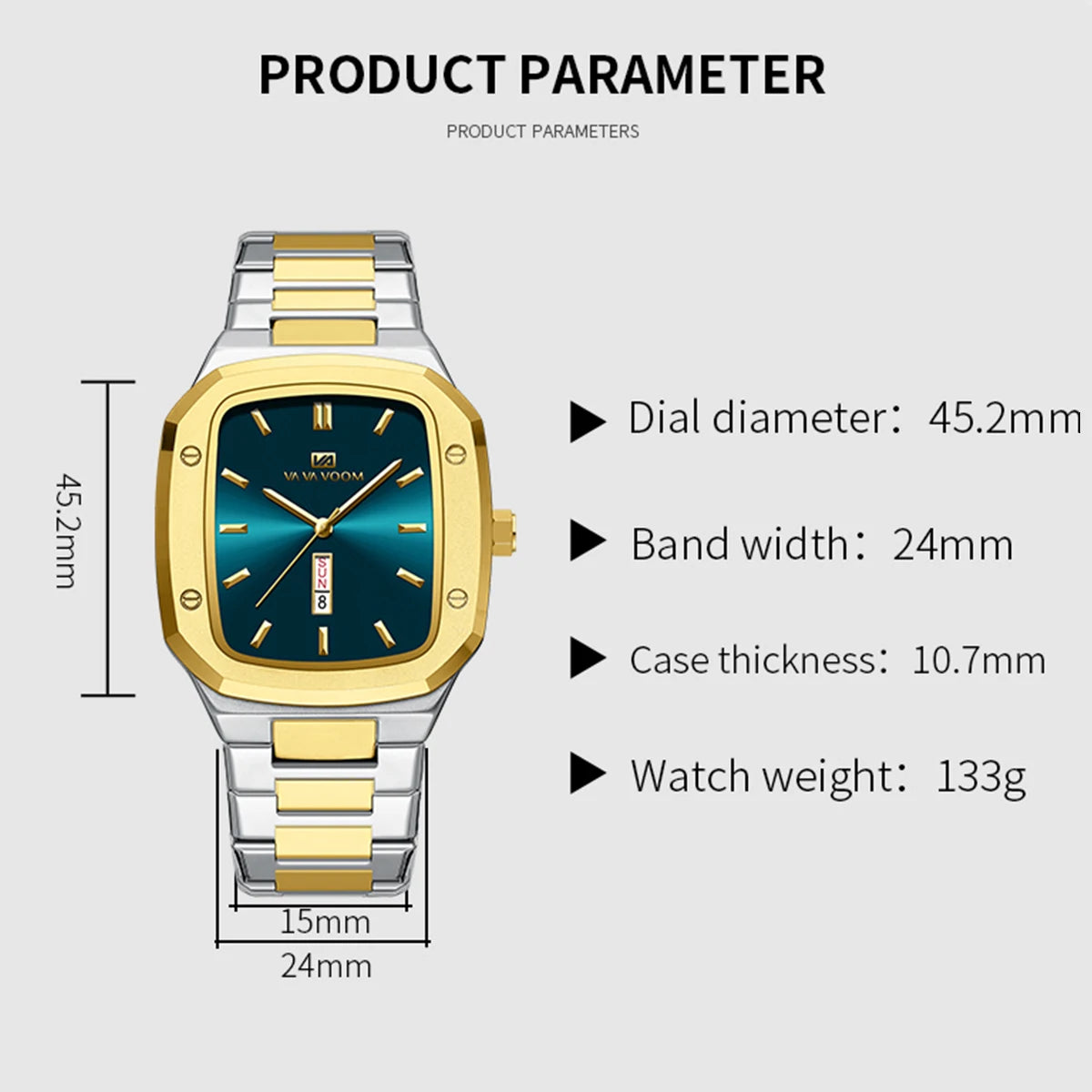 Men Watch Gold 3Bar