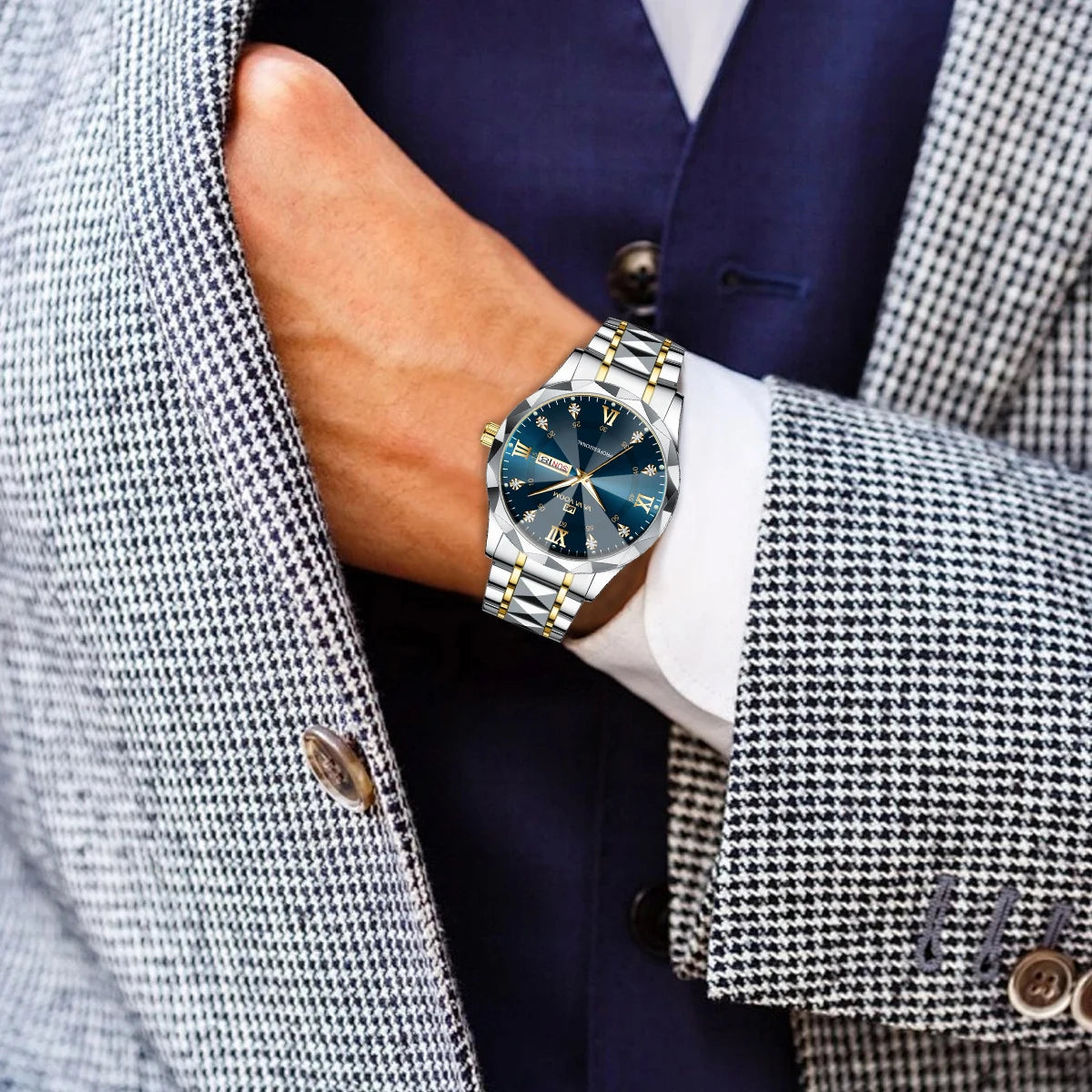 Men Watch Water Diamond Luxury Night