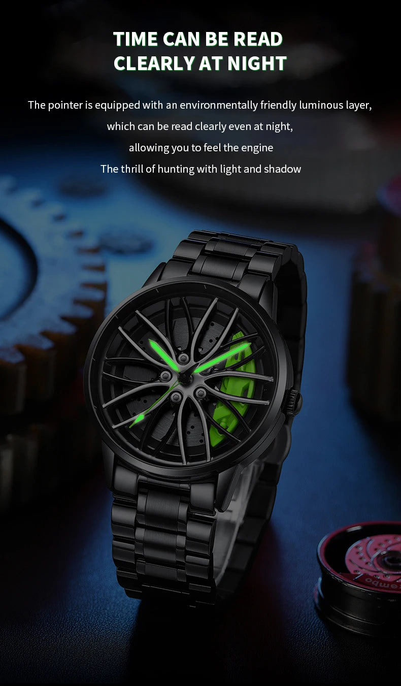 Men's Watch Rotating Dial Car Clock
