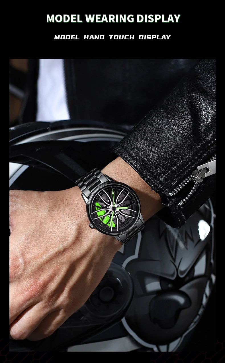 Men's Watch Rotating Dial Car Clock